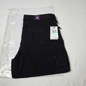 Gloria Vanderbilt Zoey Cargo Crop Pants Women 8 Black Utility Drawstring NWT